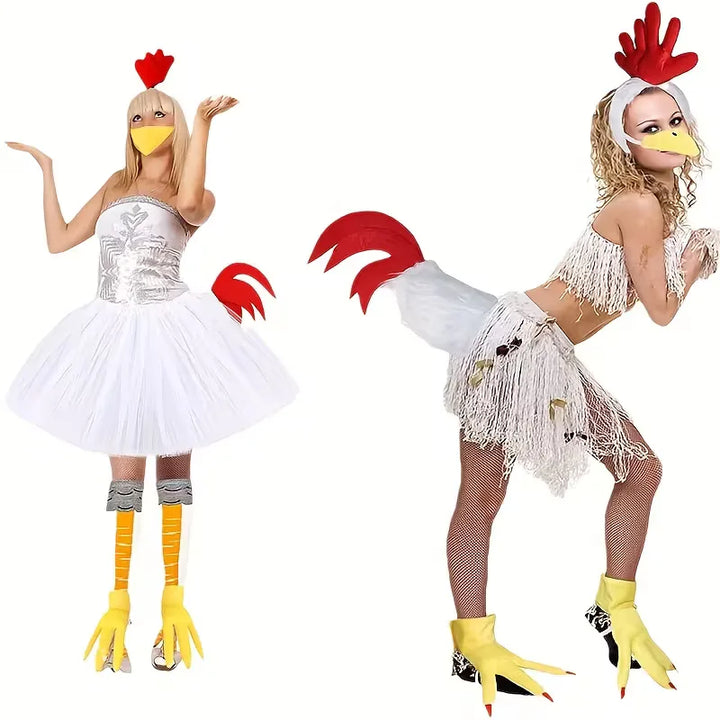 Eight-Piece Adult Chicken Costume - Zibolo