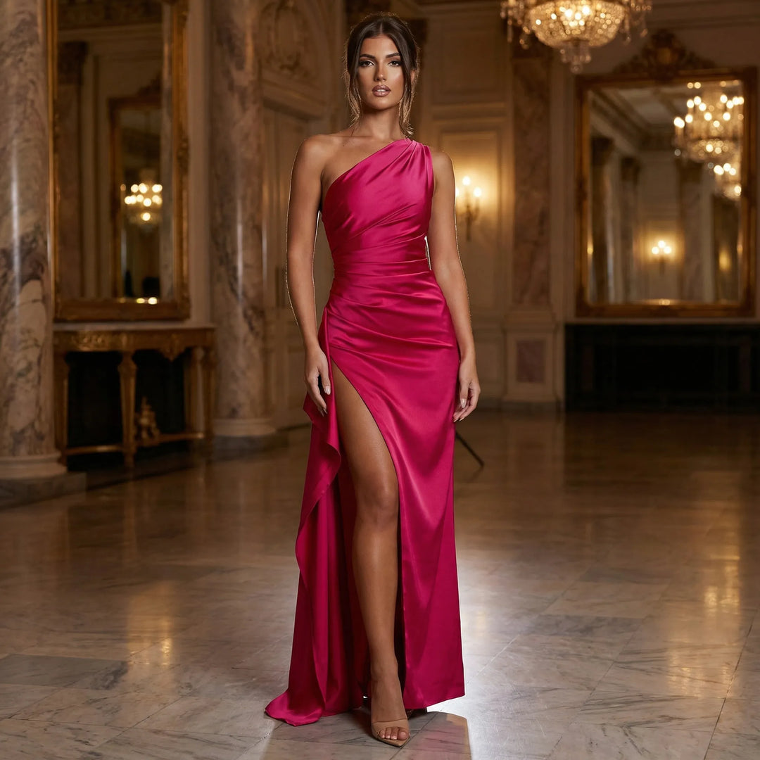 Einseitig Schulterfreies Maxikleid - Ayse