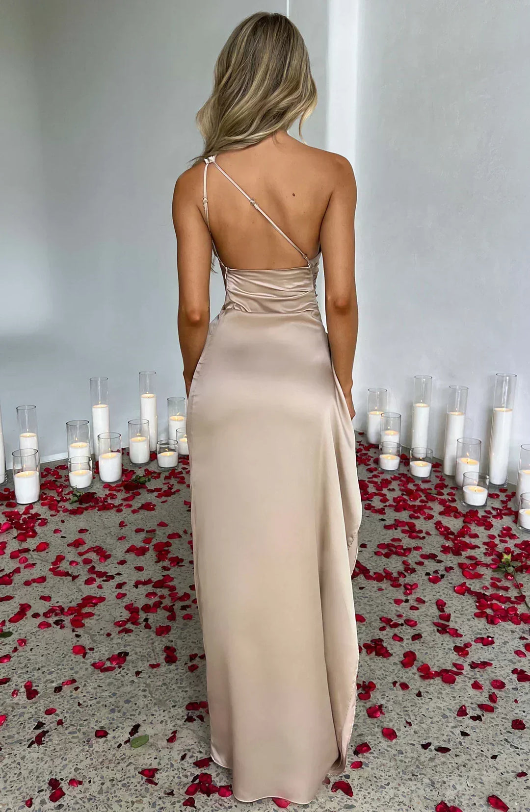 Einseitig Schulterfreies Maxikleid - Ayse