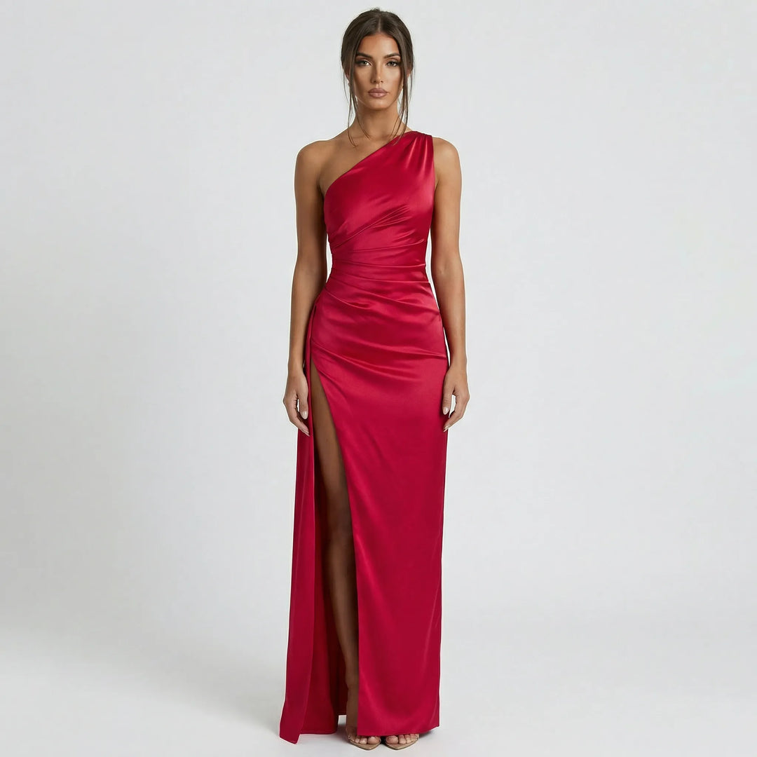 Einseitig Schulterfreies Maxikleid - Ayse