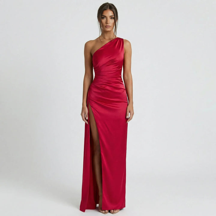 Einseitig Schulterfreies Maxikleid - Ayse