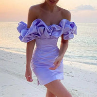 Dress with Asymmetrical Shoulder Line – Elin