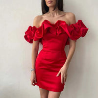 Dress with Asymmetrical Shoulder Line – Elin