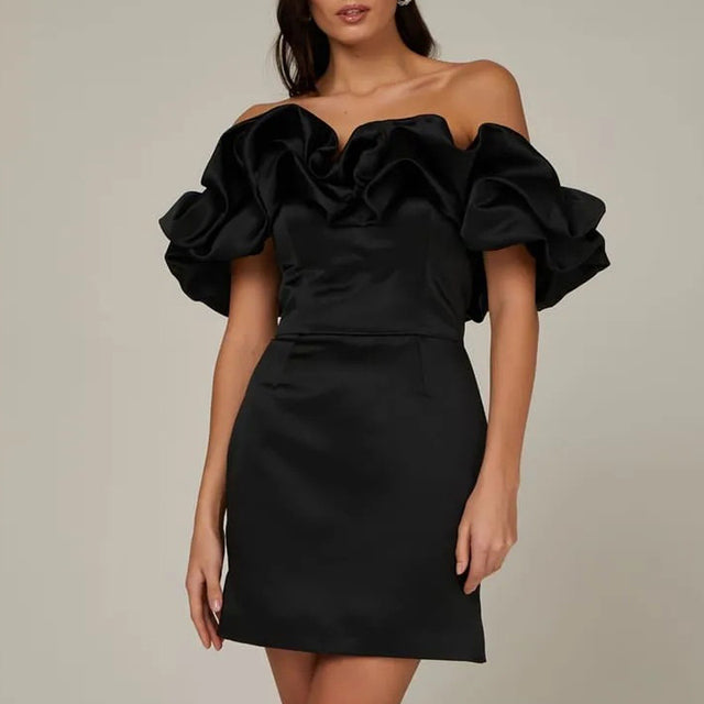 Dress with Asymmetrical Shoulder Line – Elin