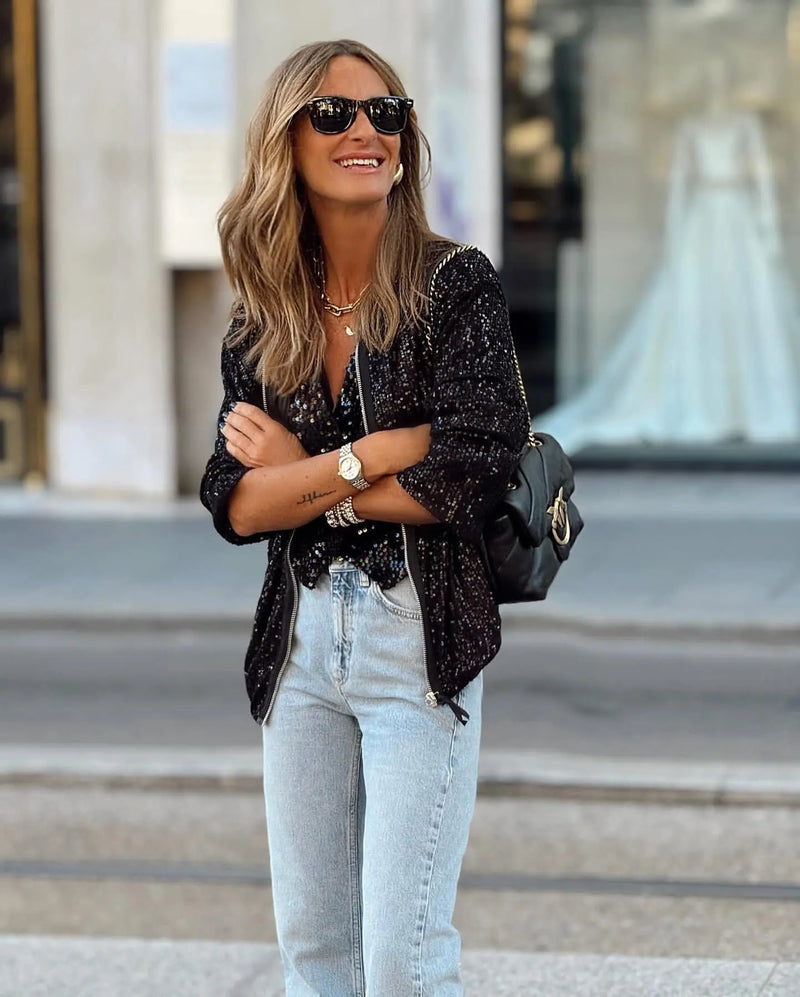 Trendy dames paillettenblazer voor de lente en evenementen – Soraya