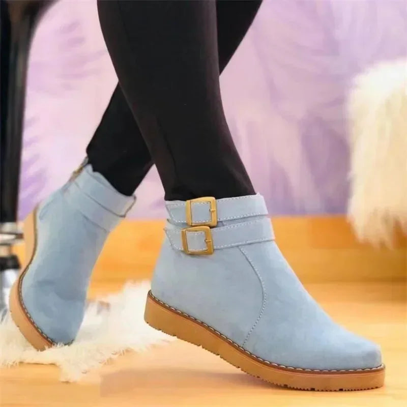 Elegant Women's Ankle Boot With Buckles - Beulah