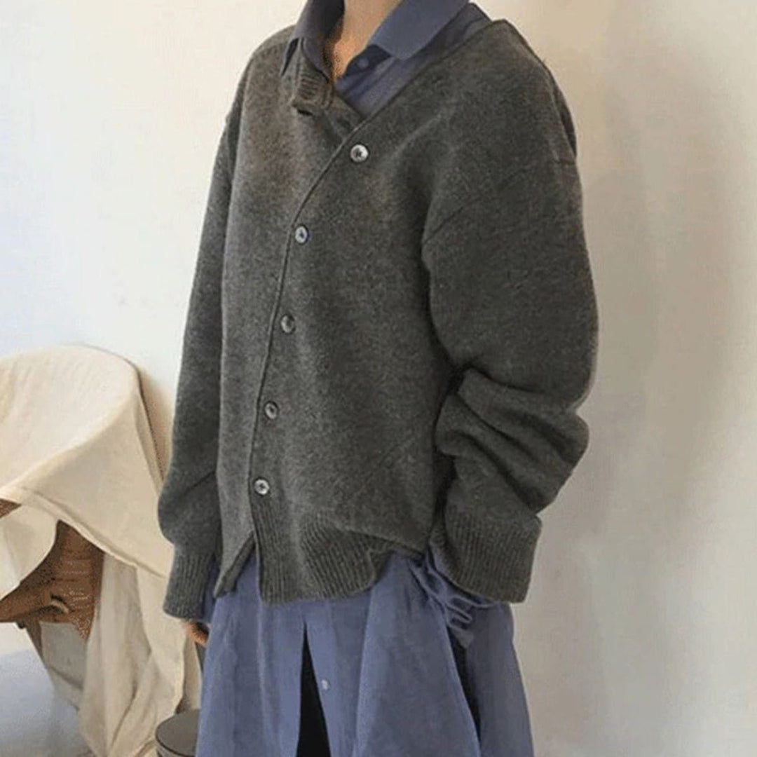 Elegant Wrap Cardigan With Button Detail - Brenda
