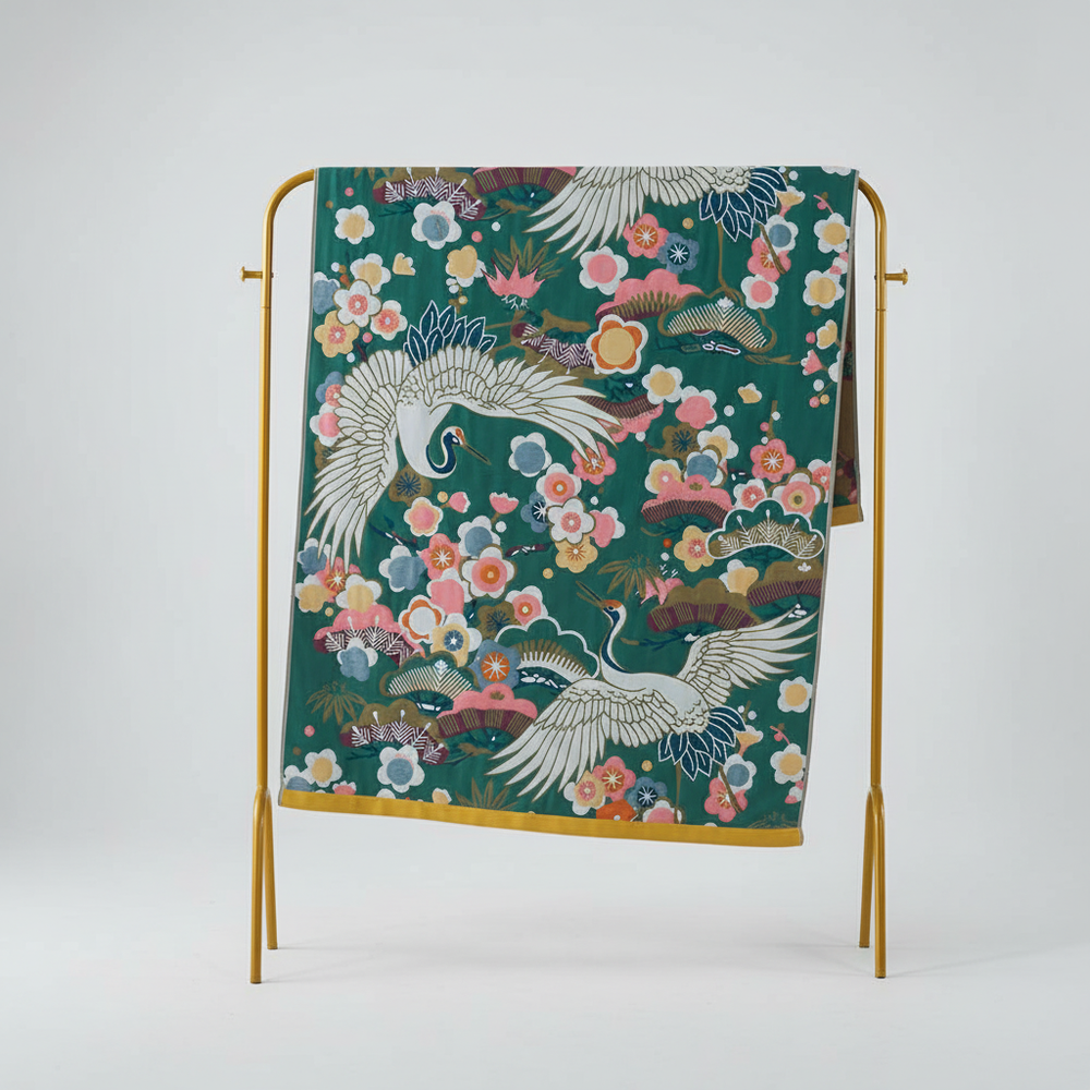 Elegante Badetuch Mit Druck - FlowerLuxe