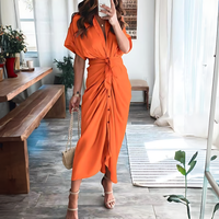 Maxi Dress with Ruffles and V-Neck - Elina