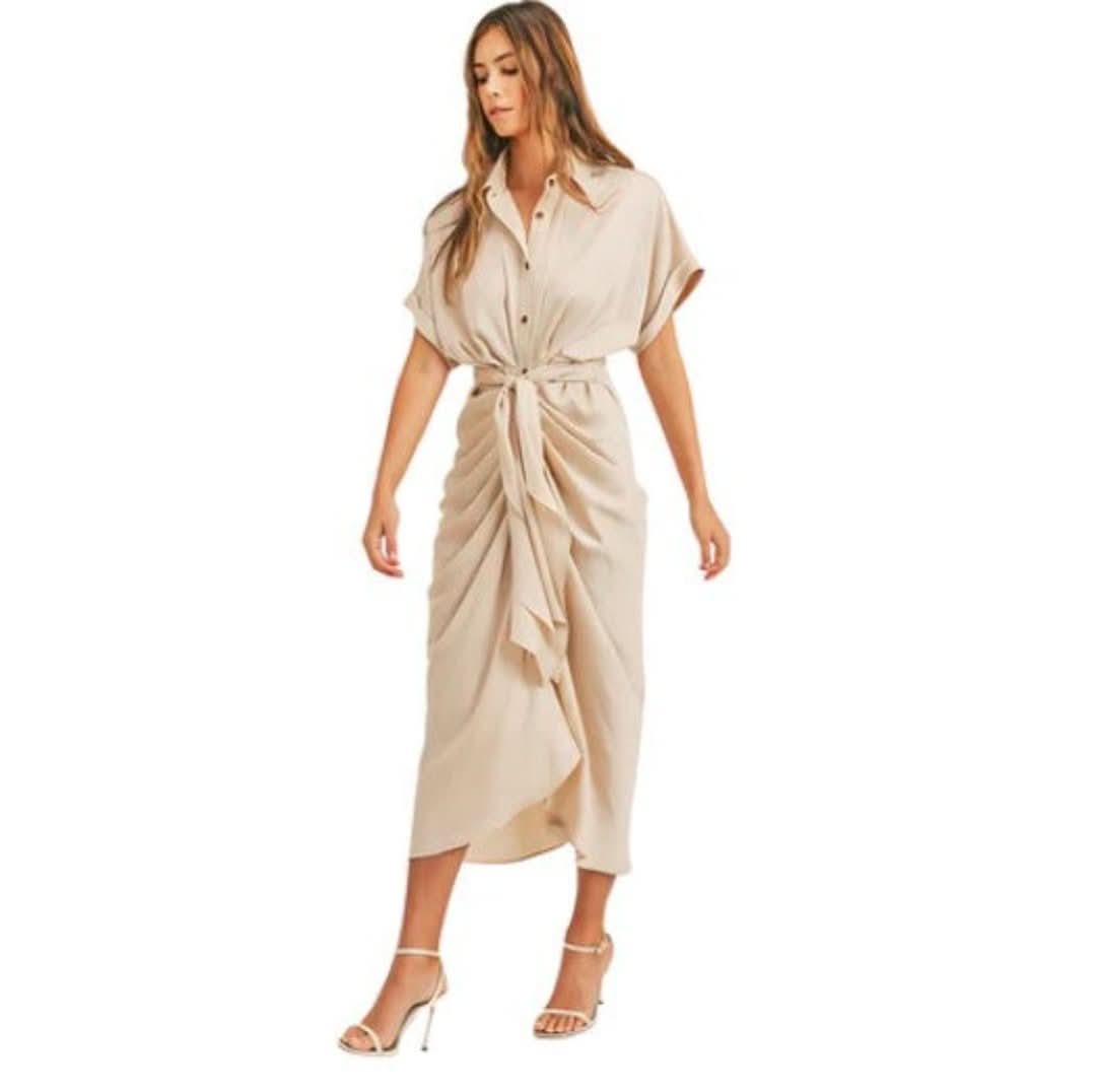 Maxi Dress with Ruffles and V-Neck - Elina