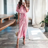 Maxi Dress with Ruffles and V-Neck - Elina