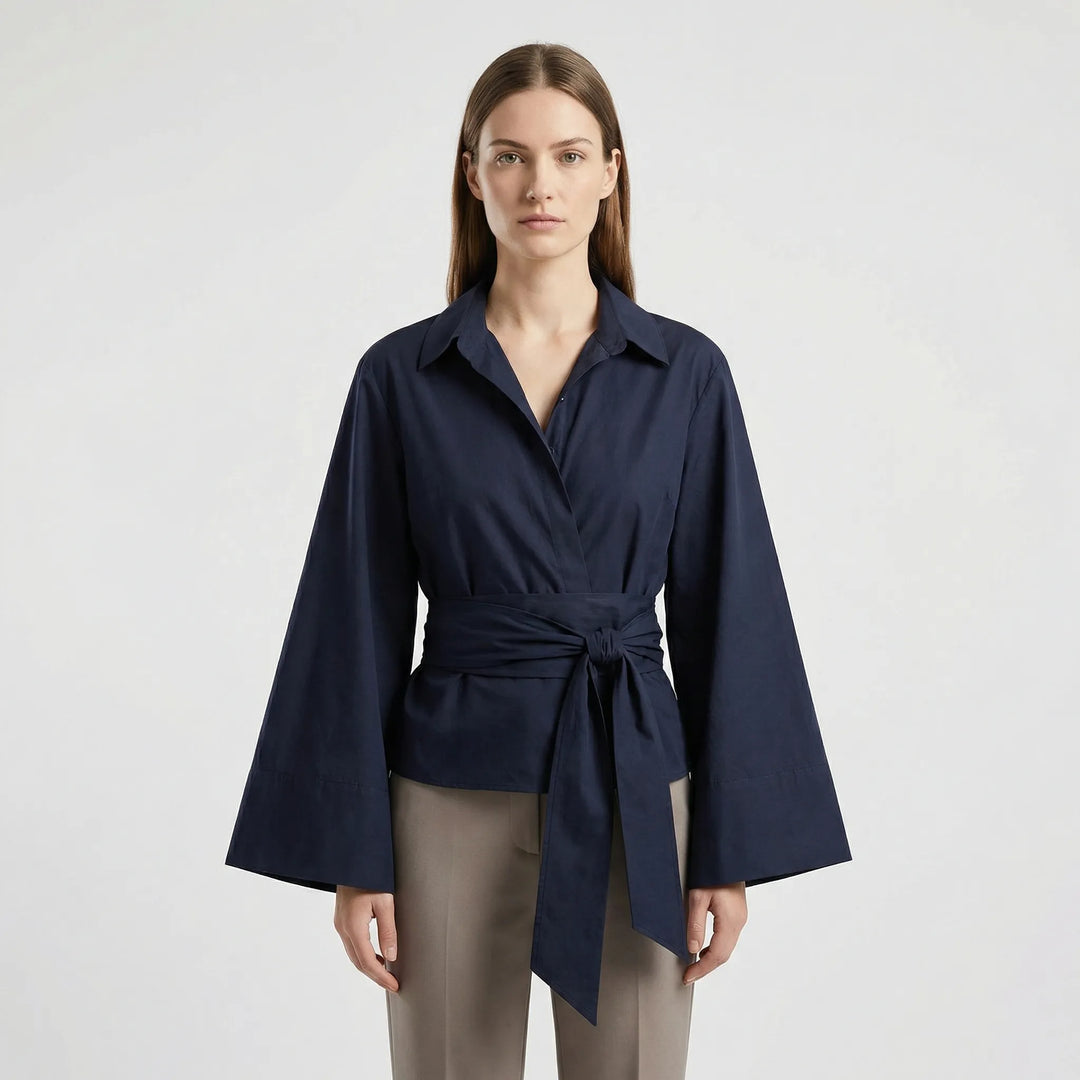 Elegante Wickelbluse Mit Weiten Ärmeln - Robyn