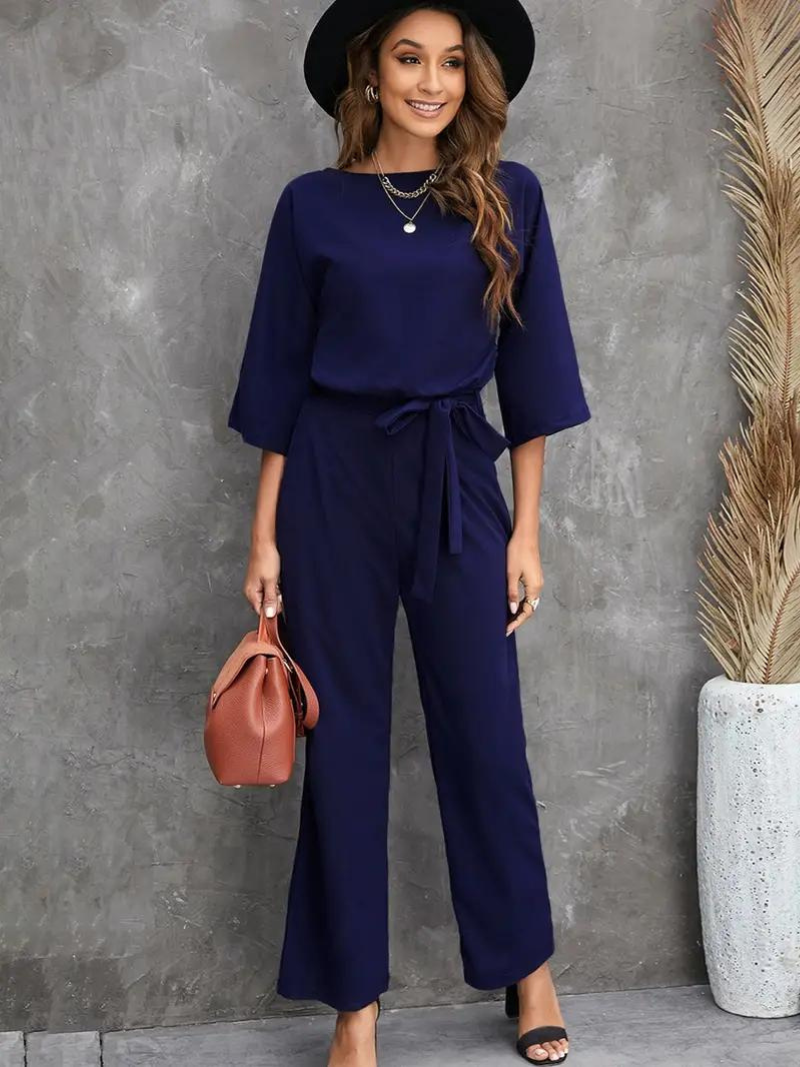Women's Jumpsuit with Tie Belt – Selina Autumn Edition