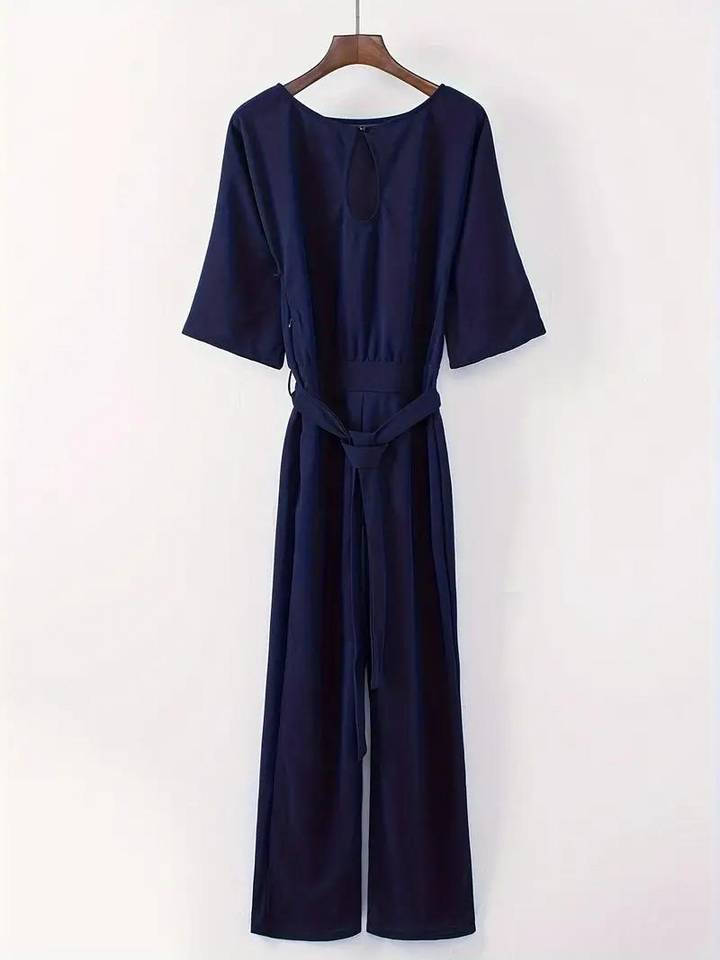 Women's Jumpsuit with Tie Belt – Selina Autumn Edition
