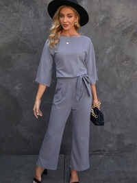 Women's Jumpsuit with Tie Belt – Selina Autumn Edition