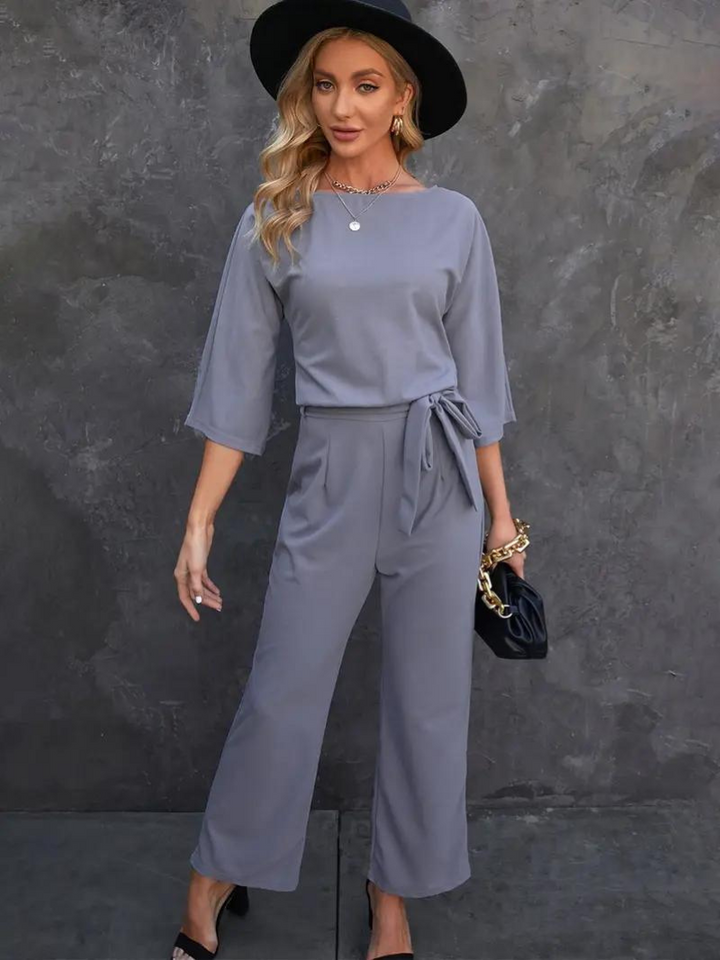 Women's Jumpsuit with Tie Belt – Selina Autumn Edition