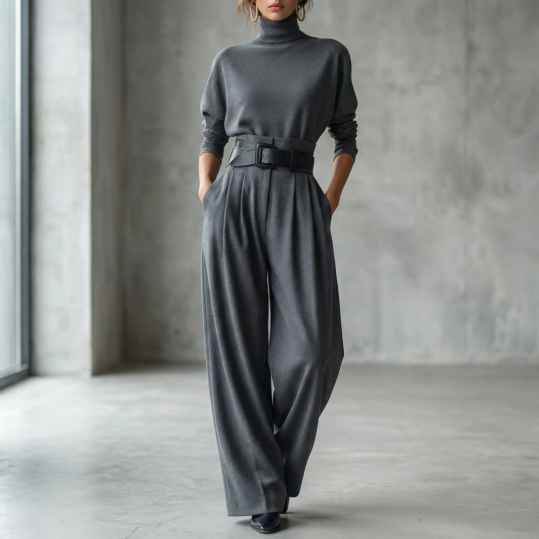 Elegantes Rollkragen-Hosen-Set Für Damen - Joanne