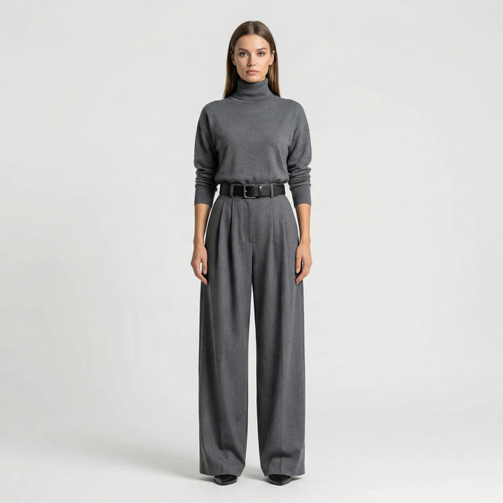 Elegantes Rollkragen-Hosen-Set Für Damen - Joanne