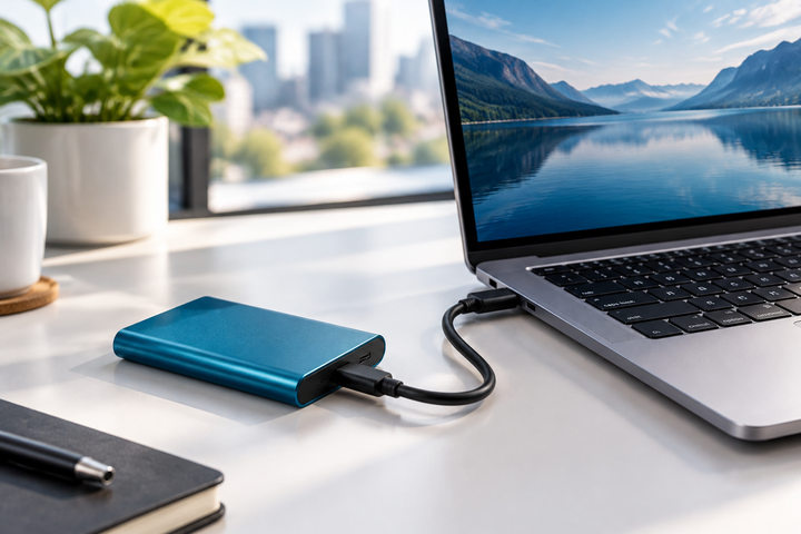 External 2 TB SSD with USB-C for portable storage