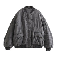 Damska Oversized Szara Kurtka Bomber - Alexa
