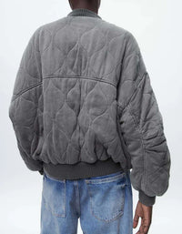 Damska Oversized Szara Kurtka Bomber - Alexa