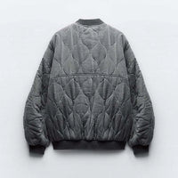Damska Oversized Szara Kurtka Bomber - Alexa