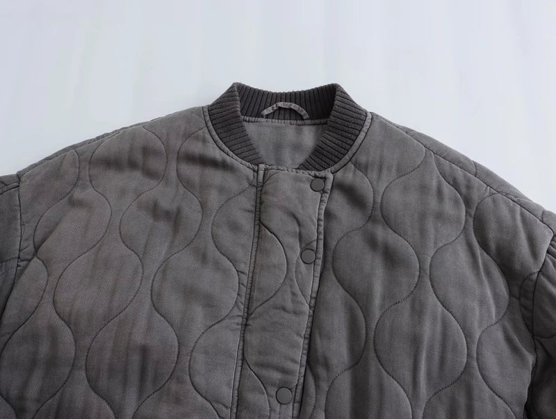 Damska Oversized Szara Kurtka Bomber - Alexa