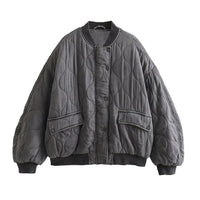 Damska Oversized Szara Kurtka Bomber - Alexa