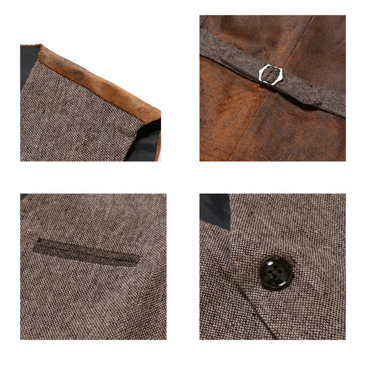Heren Vintage V-hals Omkeerbaar Vest - Nathan