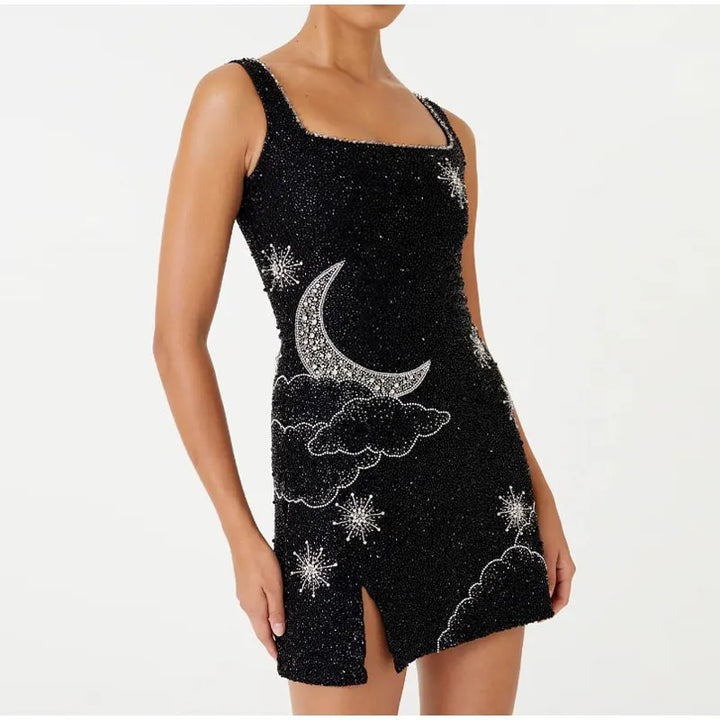 Figure-Hugging Sequin Mini Dress With Straps - Kathleen