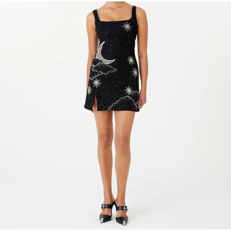Figure-Hugging Sequin Mini Dress With Straps - Kathleen