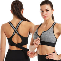 Sports bra with zipper and strong support – Mira