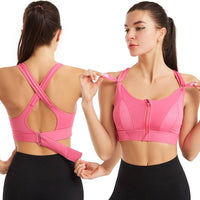 Sports bra with zipper and strong support – Mira