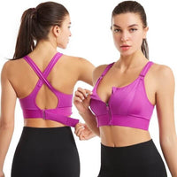 Sports bra with zipper and strong support – Mira