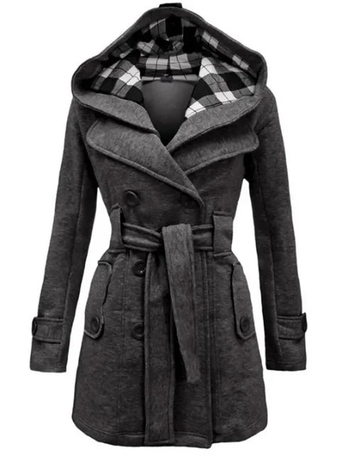 Fitted Women's Coat With Hood - Viola