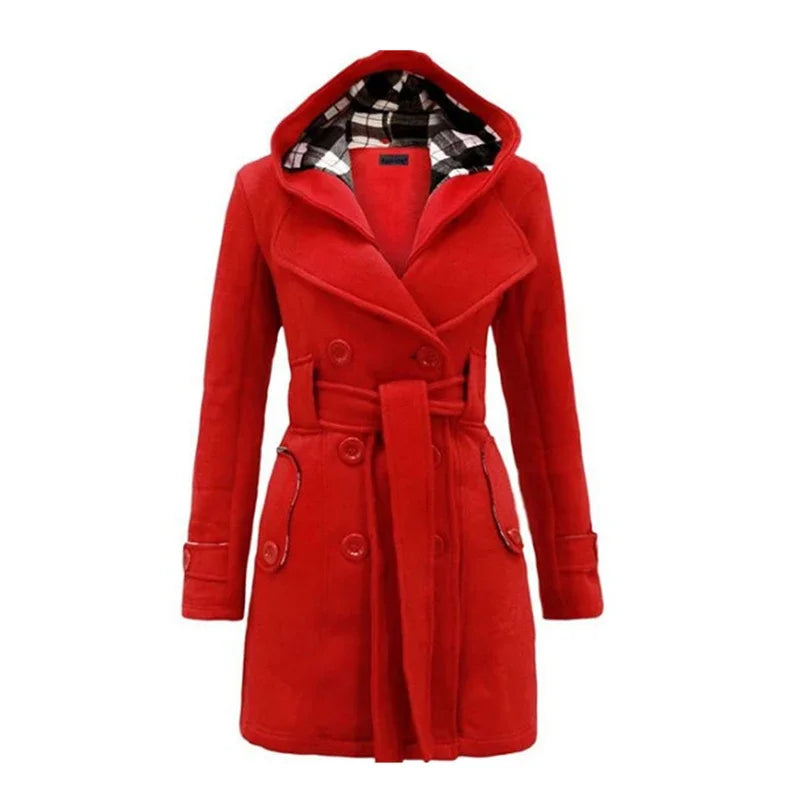 Fitted Women's Coat With Hood - Viola