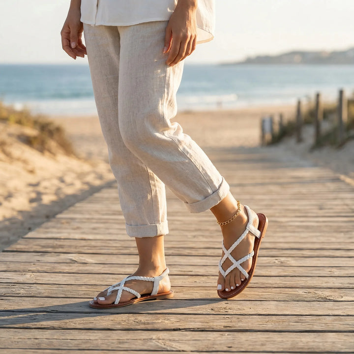 Flache Geflochtene Sandale - Melanie