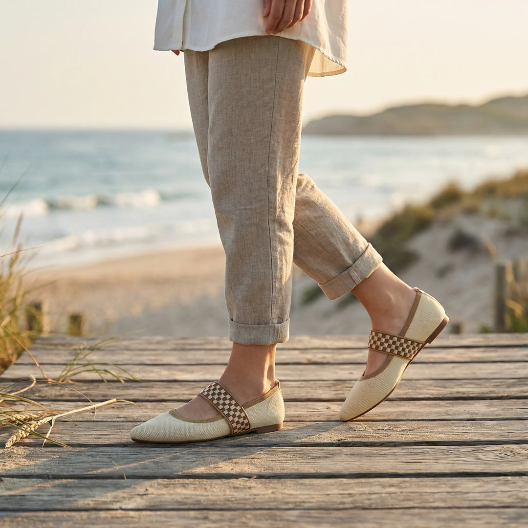 Flacher Damenschuh Mit Riemen - Marissa