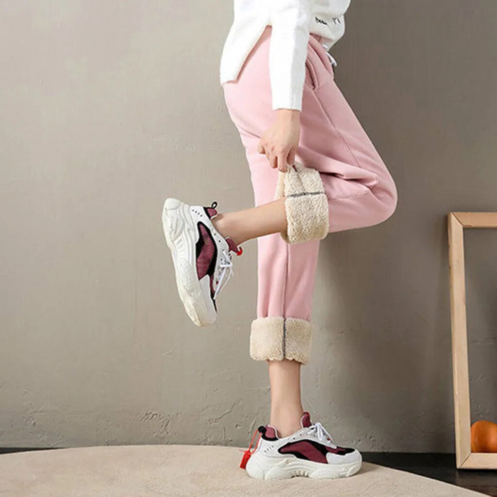 Fleece-Lined Ankle-Length Jogger Trousers - Margie