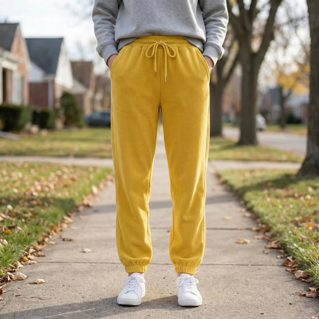 Fleece-Lined Ankle-Length Jogger Trousers - Margie
