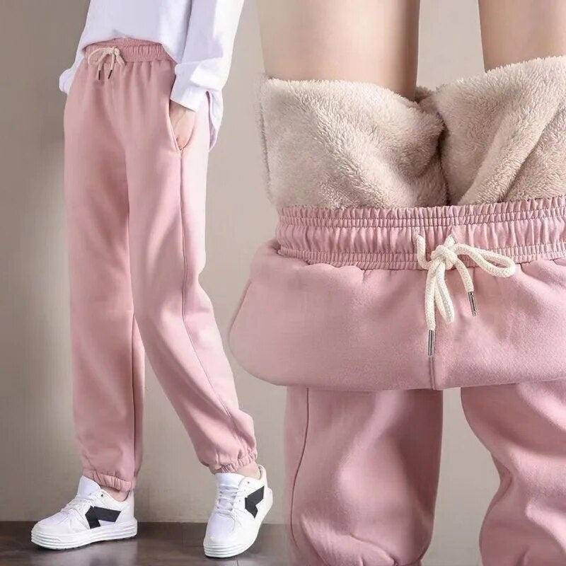 Fleece-Lined Ankle-Length Jogger Trousers - Margie