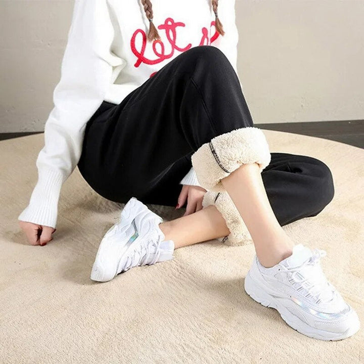 Fleece-Lined Ankle-Length Jogger Trousers - Margie