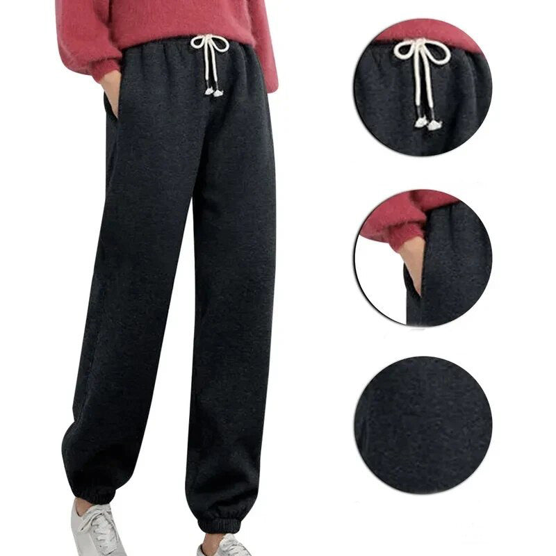 Fleece-Lined Ankle-Length Jogger Trousers - Margie