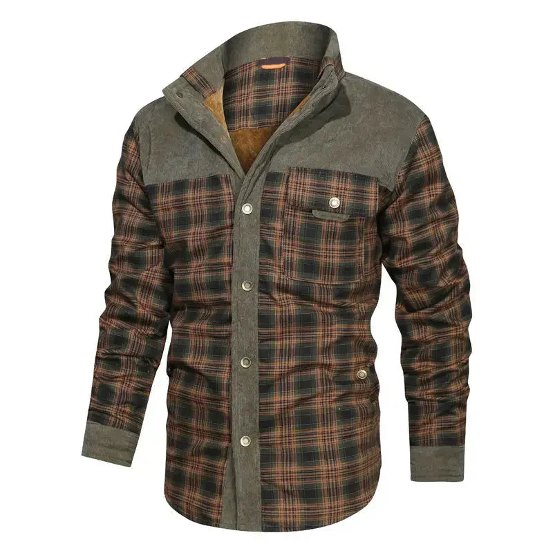 Fleece-Lined Plaid Shirt Jacket For Men - Glenn