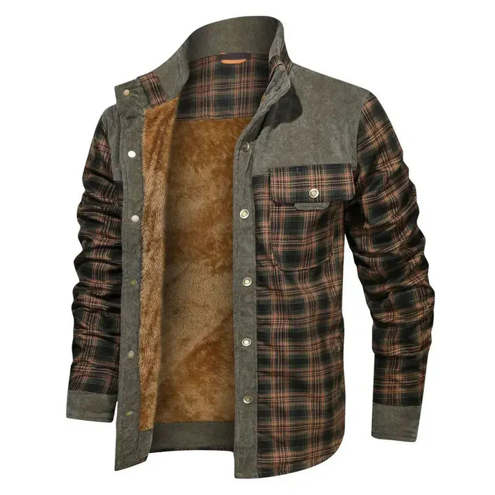 Fleece-Lined Plaid Shirt Jacket For Men - Glenn