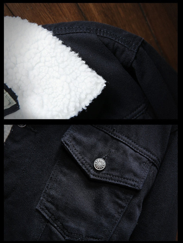 Fleece-Lined Retro Denim Jacket - Samuel