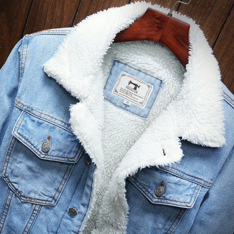 Fleece-Lined Retro Denim Jacket - Samuel