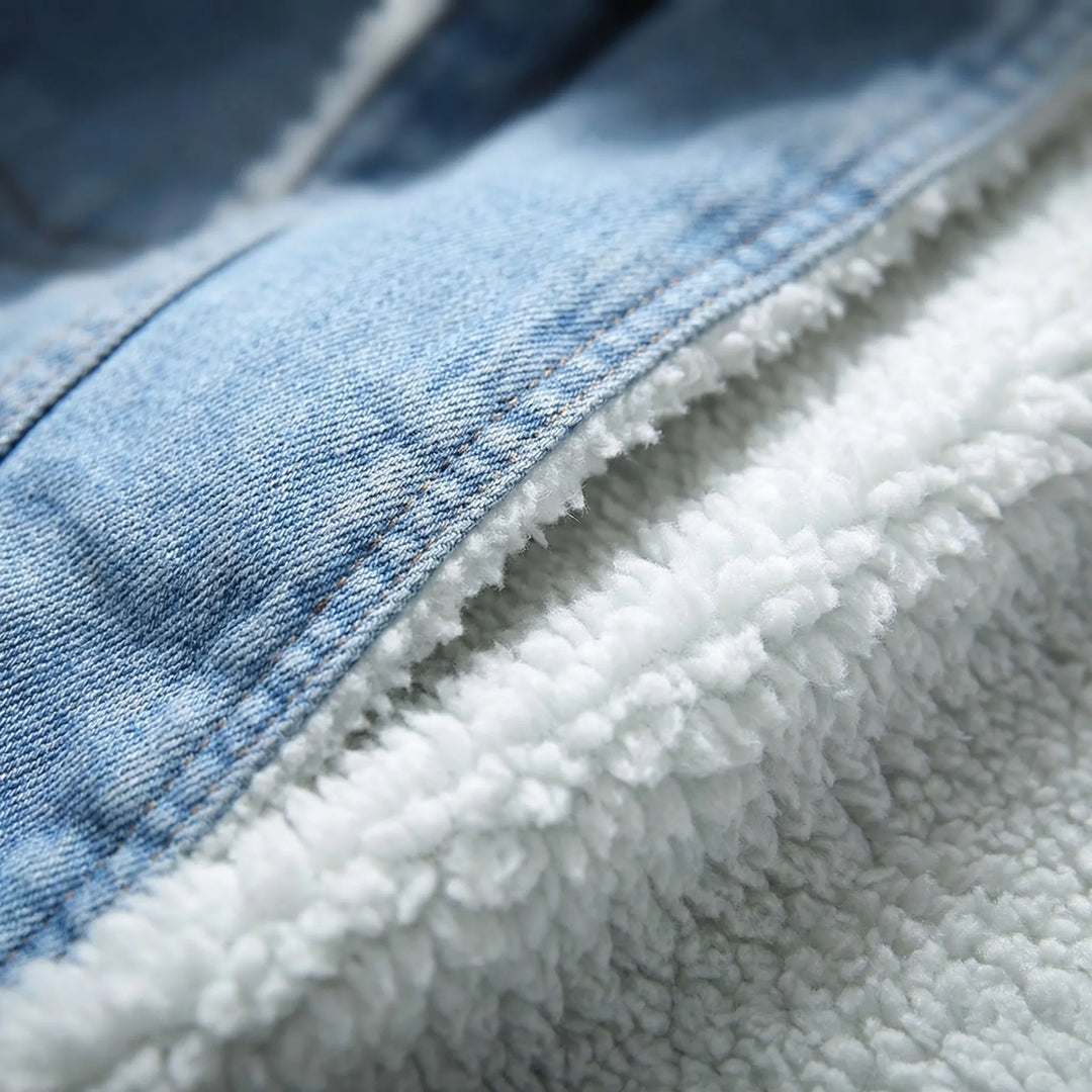 Fleece-Lined Retro Denim Jacket - Samuel