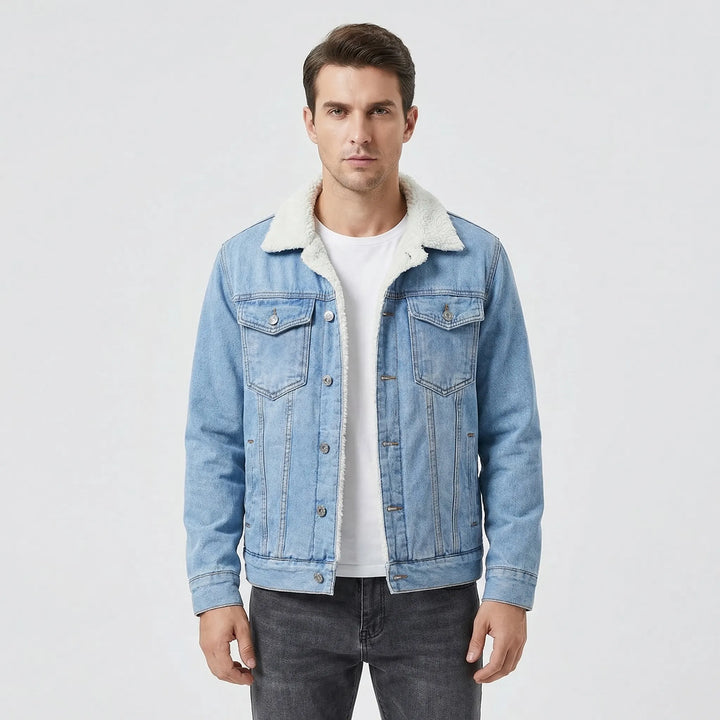 Fleece-Lined Retro Denim Jacket - Samuel
