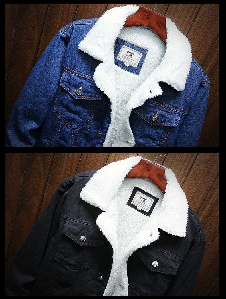 Fleece-Lined Retro Denim Jacket - Samuel
